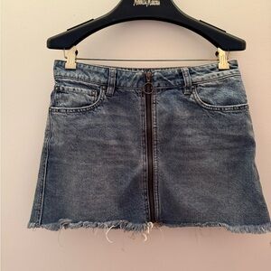 We The Free Zip it Up Denim Mini Skirt